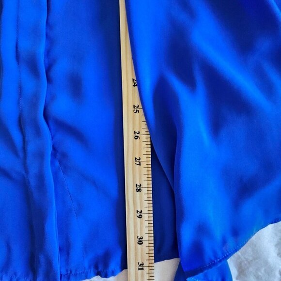 Bianca Nygard Top Womens 2X Blue Sleeveless Button Up Flowy Assymetric Hem Boho - Picture 11 of 14